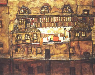 Maison au bord de la rivière - Egon Schiele